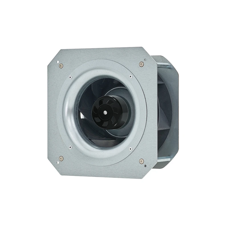220mm EC-DC Fann Ċentrifugu Kurvat b'lura li ma jgħaddix ilma minn IP55 b'Bracket ta' Appoġġ PK3N220B48-TZ0
